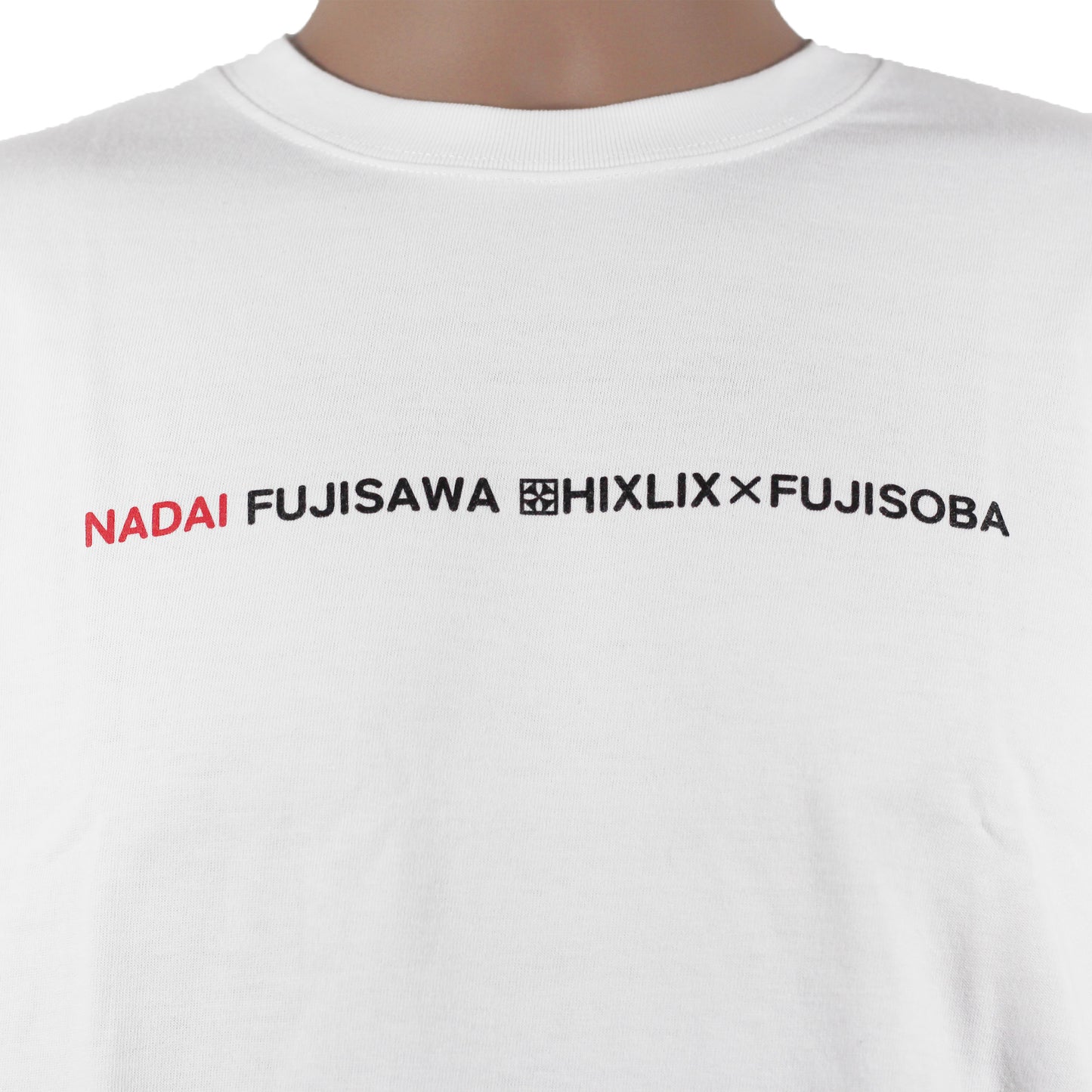 HIXLIX×富士そば コラボTシャツ-ロゴ(ホワイト)