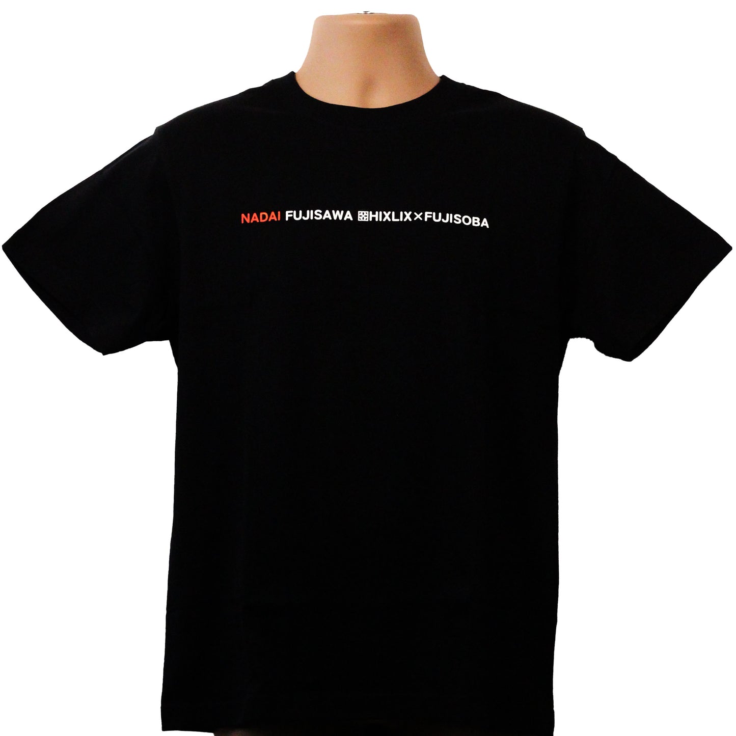 HIXLIX×富士そば コラボTシャツ-ロゴ(ブラック)