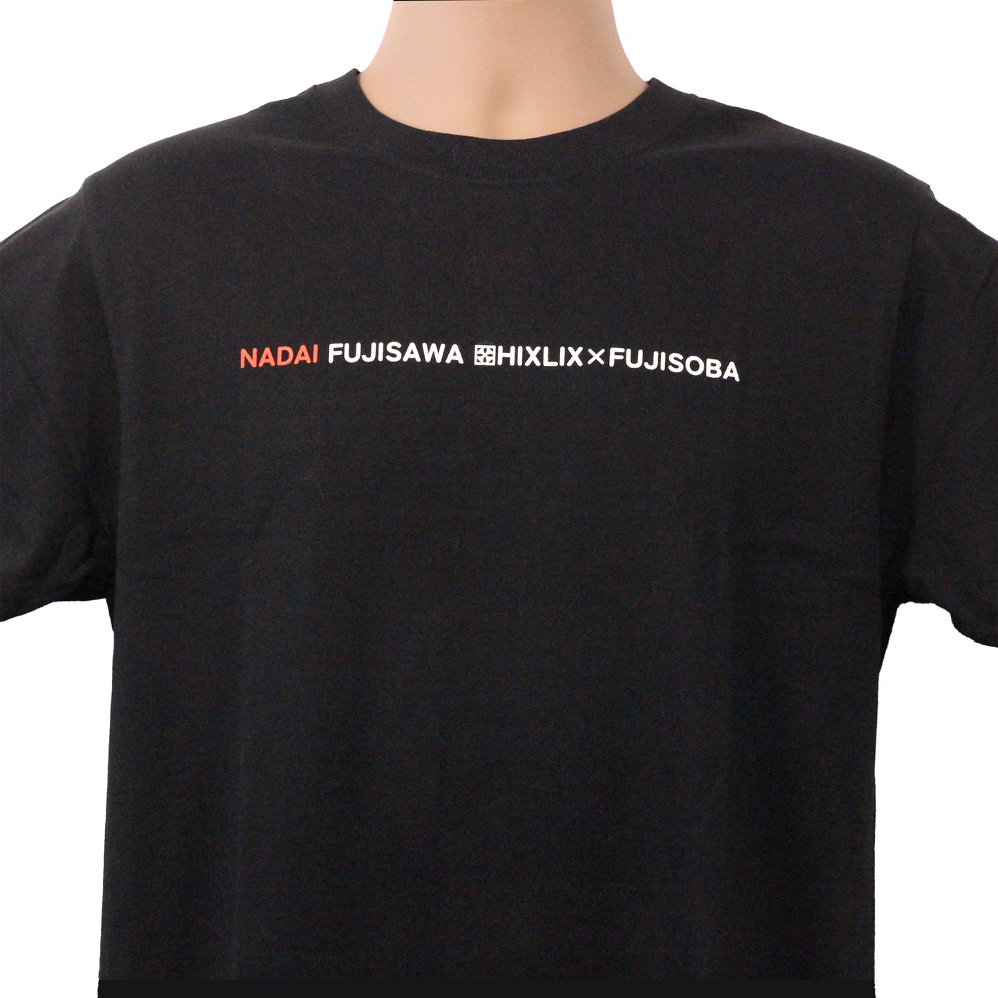 HIXLIX×富士そば コラボTシャツ-ロゴ(ブラック)