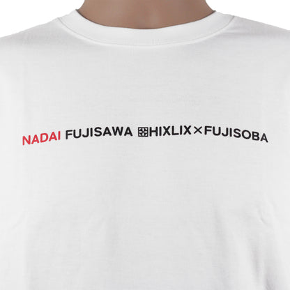 HIXLIX×富士そば コラボTシャツ-ロゴ（ホワイト）