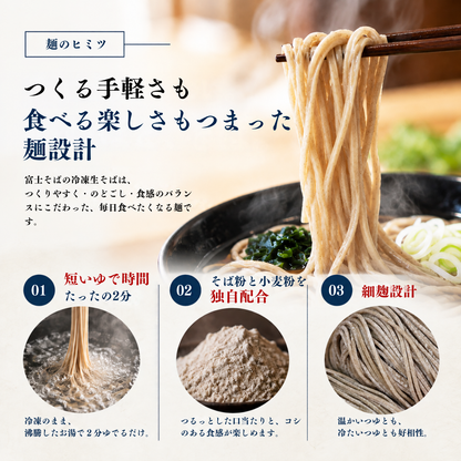名代富士そば公式｜冷凍生そば10食セット(つゆ付き)