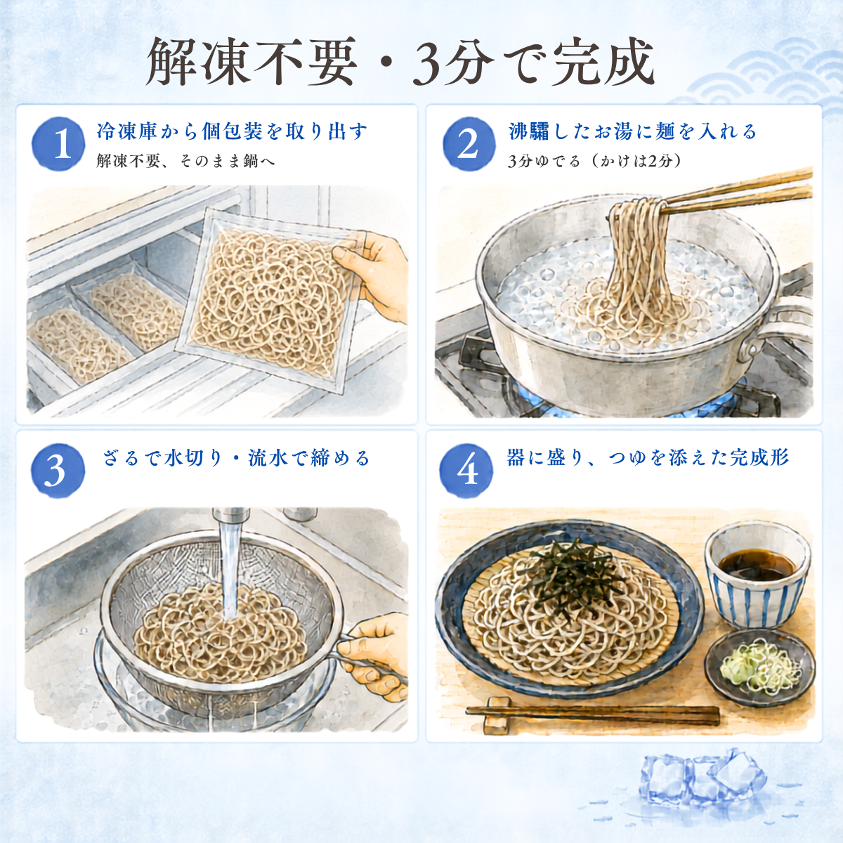 【9月2日 再販開始】名代富士そば公式｜冷凍生そば10食セット(つゆ付き)