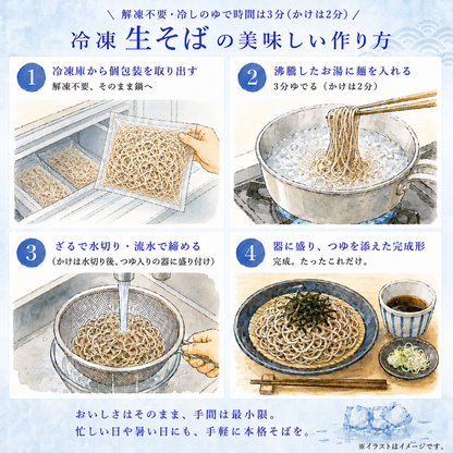 名代富士そば公式｜冷凍生そば10食セット(つゆ付き) 数量限定