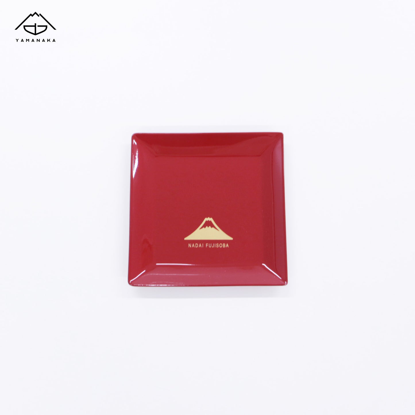 名代富士そば　山中塗　紅白角皿