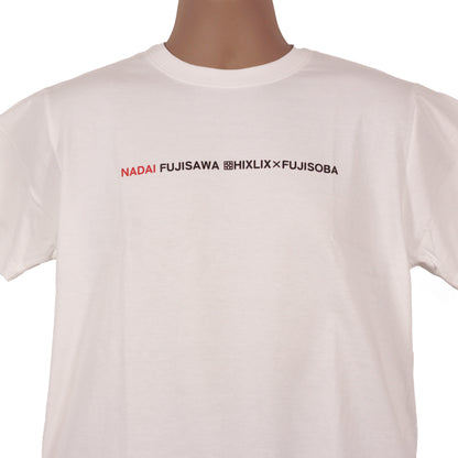 HIXLIX×富士そば コラボTシャツ-ロゴ（ホワイト）